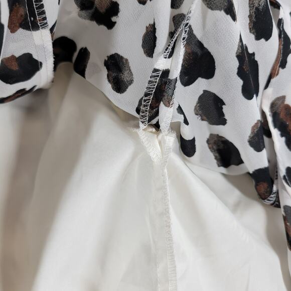 Kate Young Target Dress Womens 10 Leopard Print Fit Flare Baby Doll Chic Flirty - Picture 14 of 16